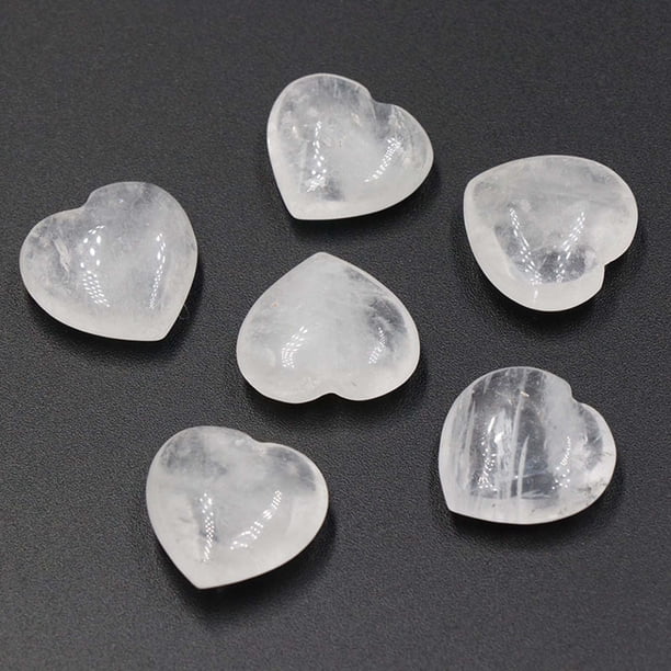 Adorno de corazón de piedra de ágata de cristal natural | Piedra preciosa pulida pequeña de 20 mm | Piedra desnuda para manualidades de bricolaje, decoración, regalos | Sin agujeros | Auténtico