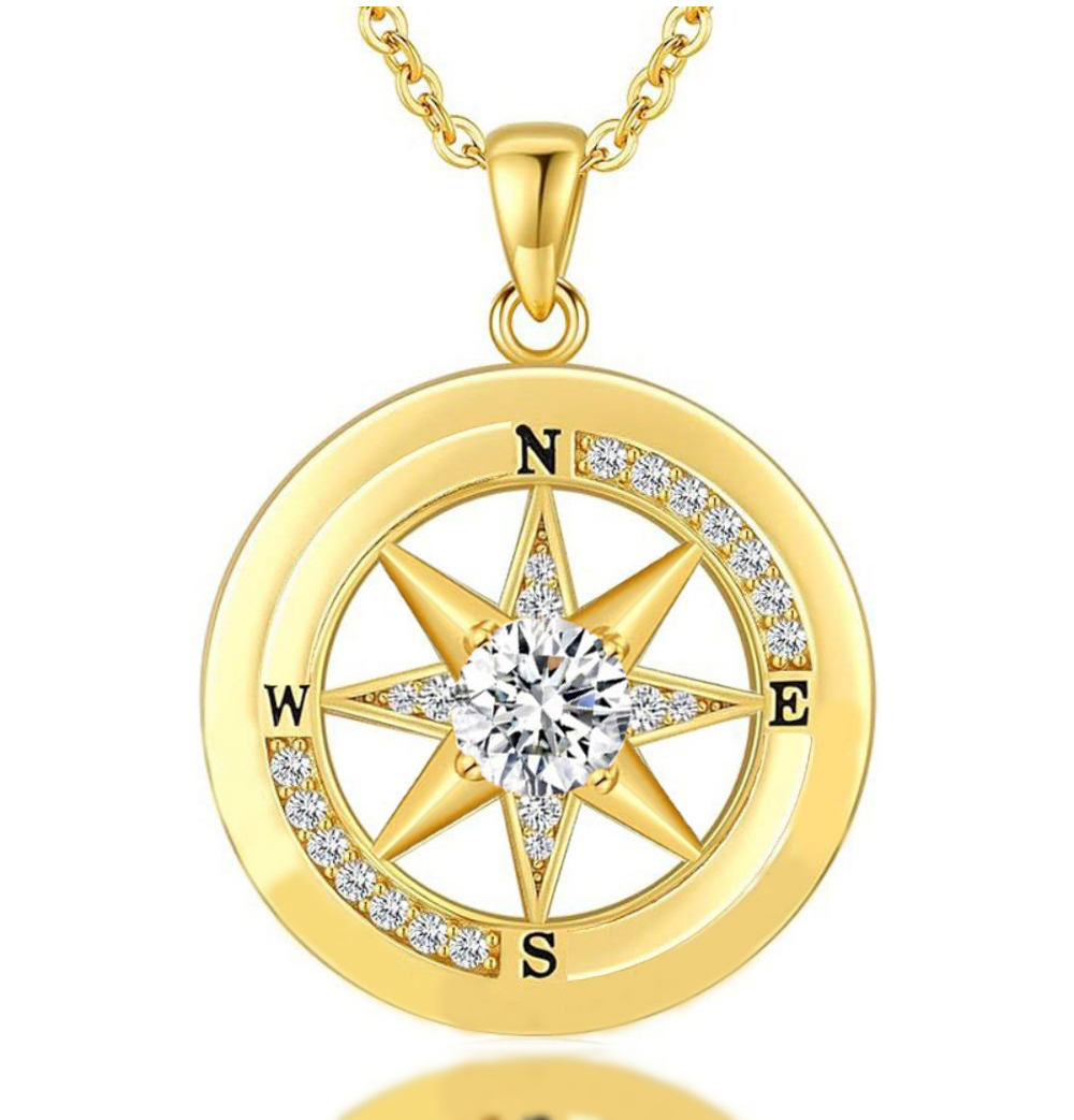 Compass Necklace, Compass Jewelry Women Wedding Anniversary