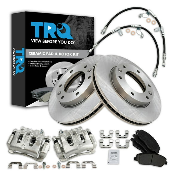 TRQ Front Brake Pad & Rotor Kit BKA29675 Fits Select 2007-2008 Hyundai Entourage , 2006-2014 Kia Sedona