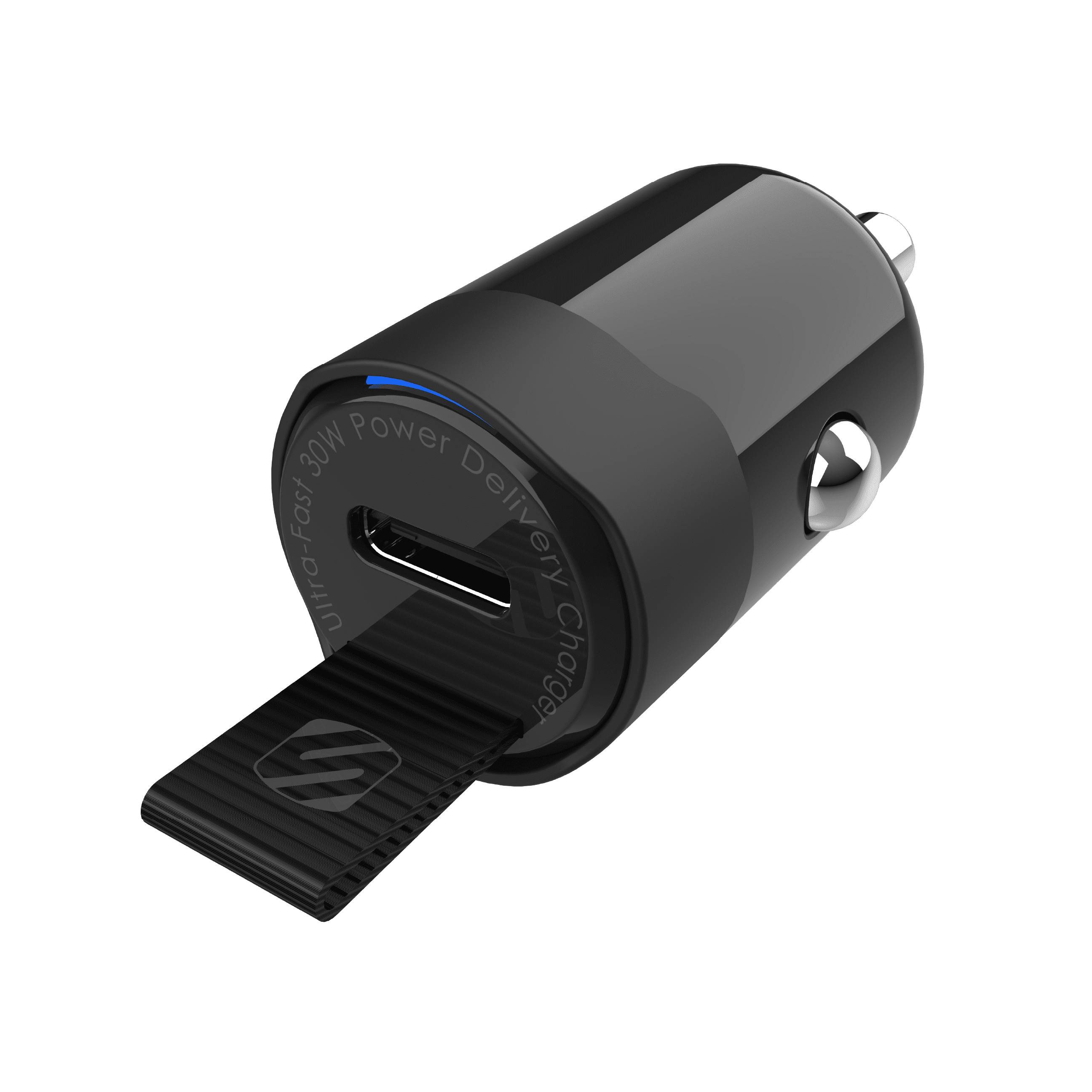 Scosche CPDC30-RP1 PowerVolt Flush Fit Mini Car Charger, USB-C Single Port Fast 30W Power Delivery