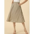 thumbnail image 2 of DARING DIVA Women's Floral Print A-Line Midi Skirt Skirts S Khaki, 2 of 6