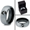 thumbnail image 4 of Tungsten Dog Puppy Yin Yang Band Ring 8mm Men Women Comfort Fit Black Dome Brushed Gray Polished, 4 of 4