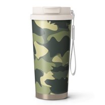 Camouflage 18oz Double Drinking Coffee Mug – Vacuum Insulated Stainless Steel Travel Cup with Leakproof Lid, 316 Steel Thermos Tumbler for Hot & Cold Beverages