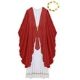 thumbnail image 6 of iiniim Women Chiffon Ancient Toga Costume Grecian Toga Dress Roman Dress with Gold Leaves Garland Headwear Burgundy L, 6 of 7