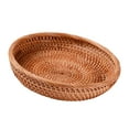 thumbnail image 3 of Cesta de mimbre Bandeja de mimbre, Cesta organizadora de refrigerios decorativa de mesa redonda, Cesta de fruta M, 3 of 9
