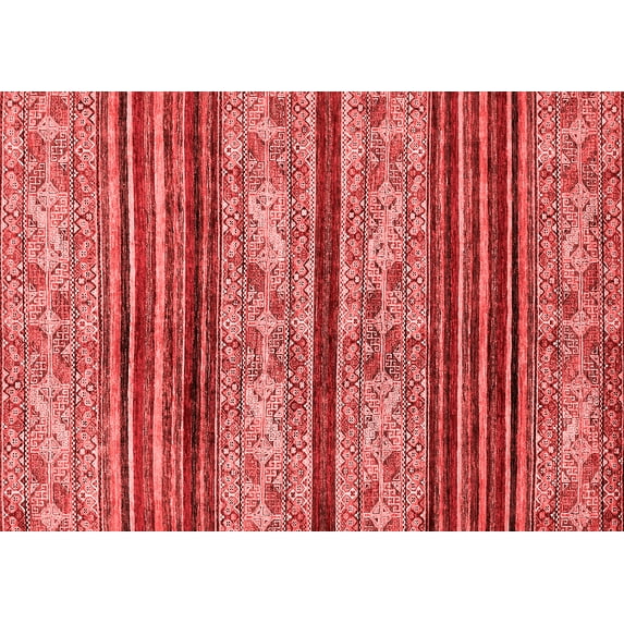 Ahgly Company Indoor Rectangle Abstract Red Modern Area Rugs, 8' x 12'