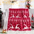 thumbnail image 2 of Deer Printed Throw Blanket, Flannel Fleece Soft Luxury Reversible Sherpa Blanket, 2 of 9