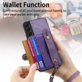 thumbnail image 3 of Phone Case for Samsung Galaxy S22 Plus S22+ 5G Wallet Cover with Tempered Glass Screen Protector Slim Stand Credit Card Holder Slot Leather Cell S22+5G S22plus 22S + S 22 22+ Women Men Purple, 3 of 13