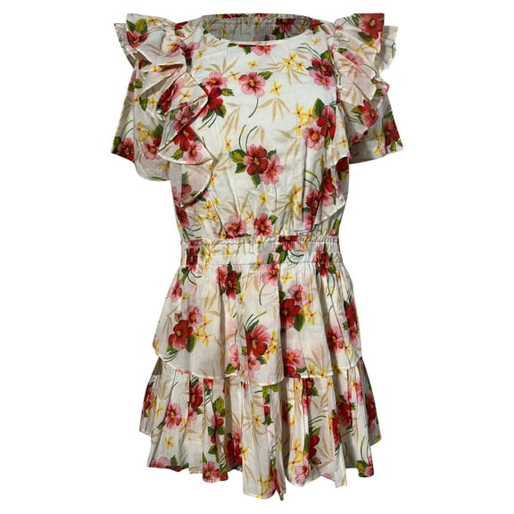 Pre-Owned Loveshackfancy Natasha Floral Printed Mini Dress in Multicolor Cotton