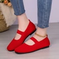 thumbnail image 2 of Dweltoz Ballet Flats for Women Slip on Flats Comfy Breathable Work Low Heel Shoes,Red 38, 2 of 6