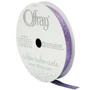 Offray Ribbon, Purple 3/8 inch Galena Metallic Ribbon for Wedding, Crafts, and Gifting, 9 feet, 1 Each