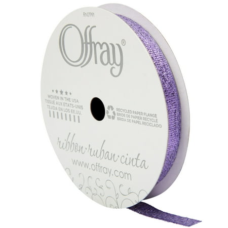 Offray Ribbon, Purple 3/8 Inch Galena Metallic Ribbon For Wedding, Crafts, And Gifting, 9 Feet, 1 Each