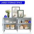 thumbnail image 6 of Lunale Modern Lacquered Wooden Sideboard Storage Cabinet, Buffet Server Cabinet for Living Room, Entryway, Distressed White, 6 of 6