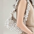 thumbnail image 3 of Women Bag Korean Styles Shoulder Bag Simple Crossbody Bag Cloud Bag Commuting Bag Polkas Dot Pleated Messengers Bag, 3 of 20