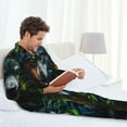 thumbnail image 5 of KLL Realistic Style Colorful Wolf A Sleepwear Mens Flannel Pajamas,Long Cotton Pj Set, 5 of 7