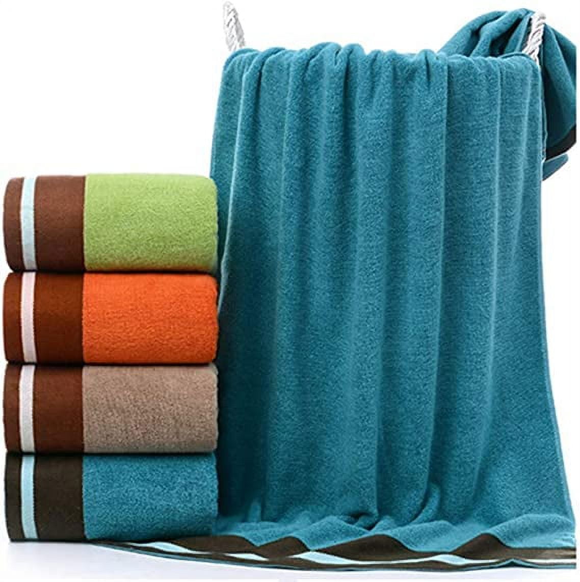 Nvzi 3 Piece Bath Towel Set, Combed Cotton Bath Towels Absorbent Bath Sheets Soft Shower Towels Bathroom Hand Towel Luxury Bath Towels Sets for Bathroom,Blue