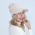 thumbnail image 2 of Winter Women Girls Knitted Hats Warm Knit Snow Ski Visor Beanie Skull Cap with Faux Fur Pom Pom Ball, 2 of 6