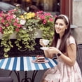 thumbnail image 4 of Elastic Fitted Round Tablecloth, Blue Stripe Waterproof Stretch Table Cover for 45"-54" Tables, Ombre Geometric Farmhouse Vertical Striped Washable Outdoor Tablecloths for Patio, Picnic, Camping, 4 of 9