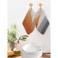 thumbnail image 2 of Burnt Orange Gray Ombre Kitchen Dish Towels for Drying Dishes Set of 2, Vintage Farmhouse Wooden Waffle Weave Microfiber Hand Tea Bathroom Towels Quick Dry & Absorbent Towel 12x12, 2 of 7