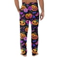 thumbnail image 5 of Evdexr Halloween Pajamas Men Lightweight Oversized Pj Pants Halloween Graphic Drawstring Jack O pajamas Long Loose Sleepwear Saffron M, 5 of 8