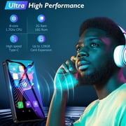 144GB MP3 Player with WiFi & Bluetooth, 4” HD Full Touch MP4 Player,8-Core Android Music Player for Kids, 2GB RAM & 16GB ROM,1500mAh Media Music Player with Spotify, Audible,Music App,Play Store
