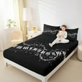 thumbnail image 4 of jejeloiu Music Theme Twin Sheet Sets,Musical Instrument Piano Twin Fitted Sheet,White Black Flat Sheet For Girls,Ultra Soft Home Decor,3-Piece, 4 of 7