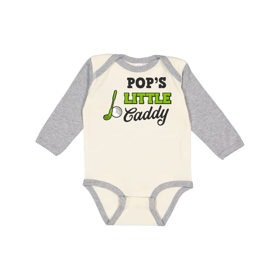 Inktastic Pops Little Caddy with Golf Club and Ball Boys or Girls Long Sleeve Baby Bodysuit
