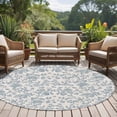 thumbnail image 5 of Farmhouse Flower Large Area Rugs for Bedroom Living Room, Soft Non Slip Carpet Bedside Rug, Botanical Vintage Light Blue Leaf Round Floor Cover Kitchen Accent Rug 6' for Dining Room/Office, 5 of 9