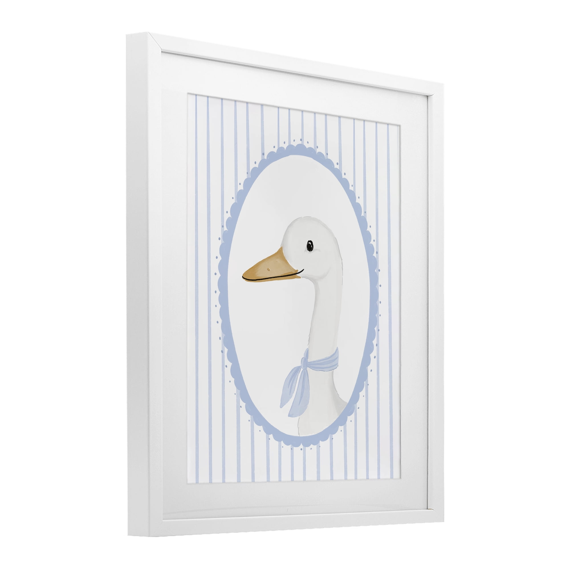 Stupell Industries Dainty Bordered Duck White Framed Print Under Glass, design by Cherrywood Lane