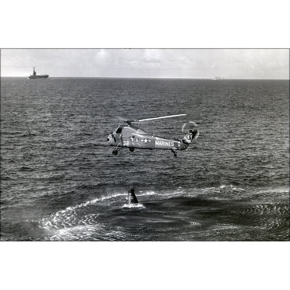 24"x36" Gallery Poster, Sikorsky HUS-1 Seahorse helicopter liberty bell 7 mercury 1961