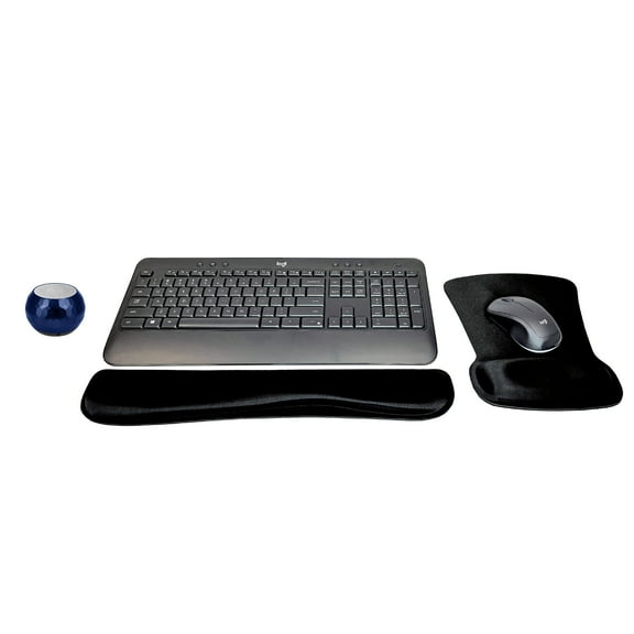 Logitech MK540 Advanced Wireless Keyboard & Mouse Combo Travel Home Office Active Lifestyle Must-Have Modern Bundle with Mini Glam Portable Wireless Bluetooth Speaker, Gel Wrist Pad & Gel Mouse Pad
