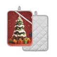 thumbnail image 2 of 2 Pack Pot Holders for Kitchen Heat Resistant Hot Pads Sets for Cooking Baking 3d Christmas Tree, 2 of 7