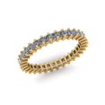 thumbnail image 2 of Natural 1.25Ct Princess Cut Diamond Shared Prong Women's Anniversary Wedding Eternity Band Ring Solid 18k Yellow Gold F VS2, 2 of 3