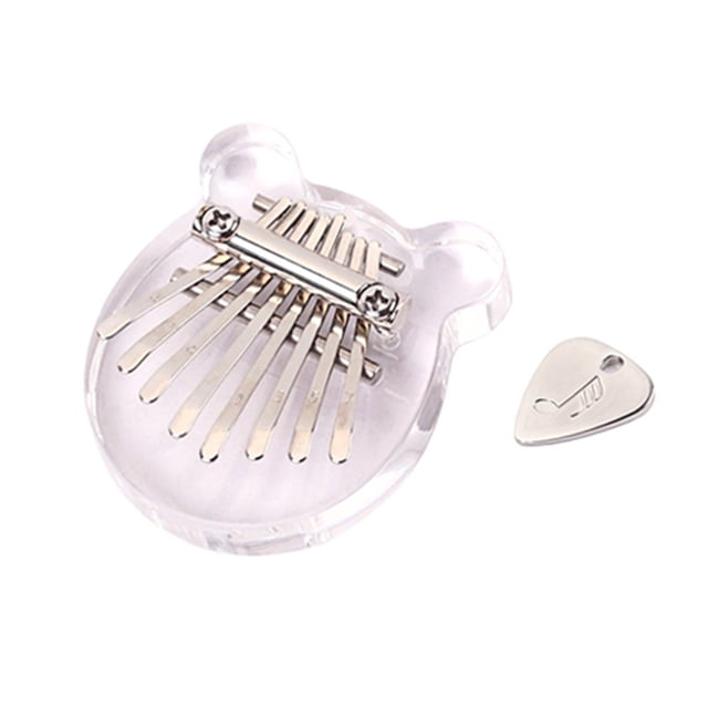 Eigraketly 8 Key Kalimba with Metal Pick Instrument Exquisite Musical Acrylic Piano Lovely Pendant for Beginner Adult Accessories Type2 NO2 Eigraketly OD024883-00