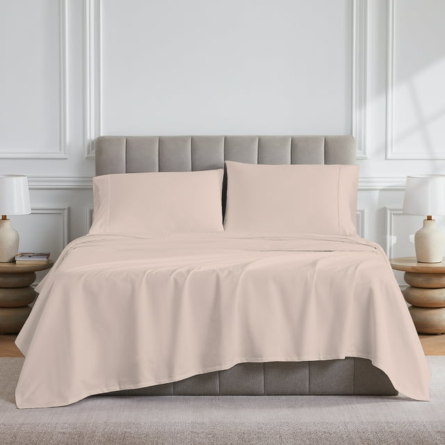 100% Cotton Bed sheets, Deep Pocket, Wrinkle Resistant, Soft & Smooth Sateen 3-Piece, Twin Blush by Purity Home