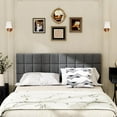 thumbnail image 4 of Andeworld Velvet Upholstered Tufted King Size Headboard,Wood Head Board with Metal Legs, Adjustable Height from 42” to 56”, Bed Headboard in Modern Design,Backboard for Bed, Dark Gray, 4 of 17