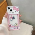 thumbnail image 4 of Cute cartoon anime role Hello Kitty phone case for iPhone 11 12 13 14 Pro Max X XR Xs 7 8 plus soft TPU wallet cover card holder, 4 of 8