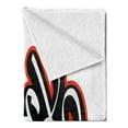 thumbnail image 2 of Jack Soft Flannel Fleece Throw Blanket, Graffiti Font Style Male Name Hip-hop Design Urban Modern Typography, Cozy Plush for Indoor and Outdoor Use, 50" x 70", Vermilion White, by Ambesonne, 2 of 5
