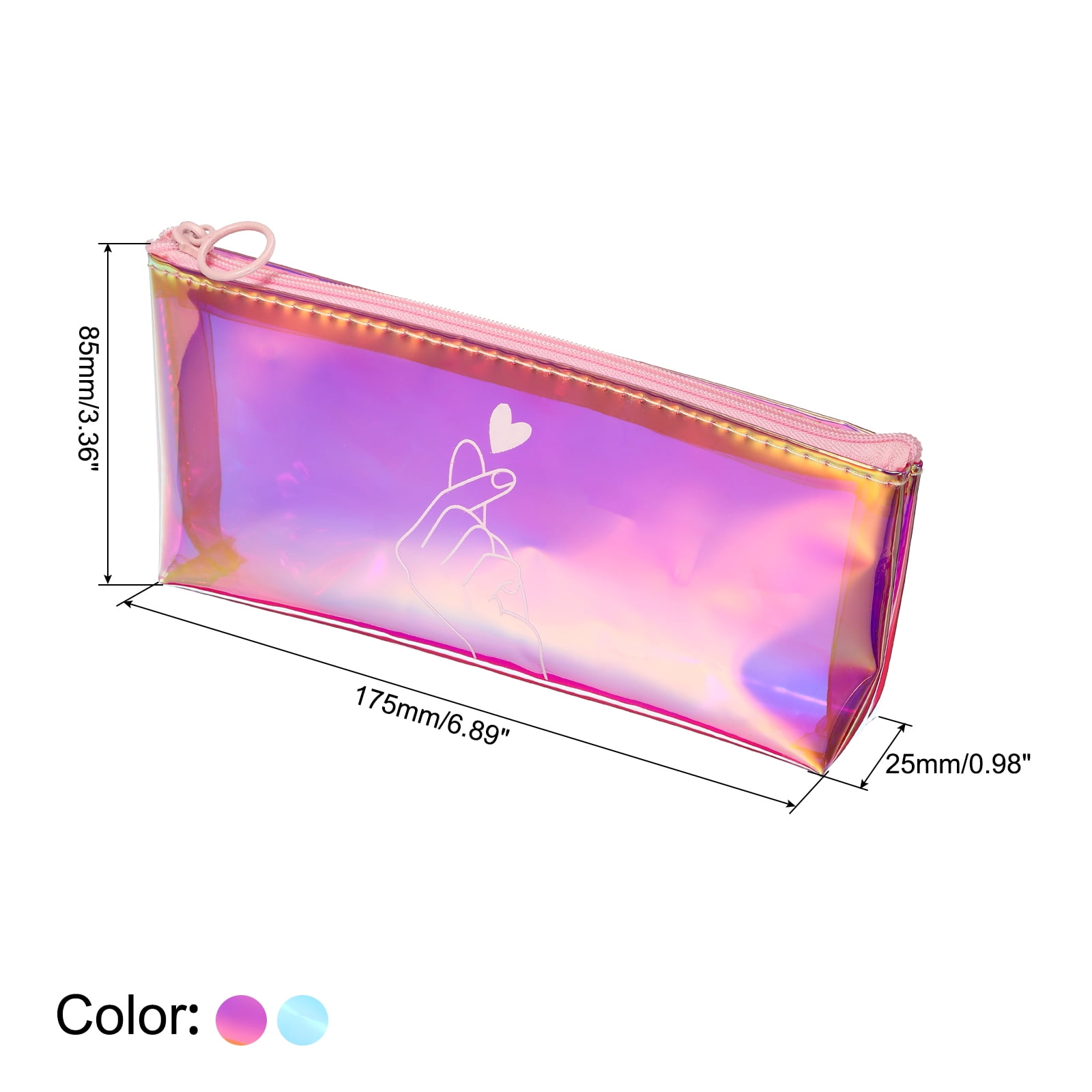 ALAZA Rainbow Holographic Swirl Tie Dye Pencil Case Large Capacity,Pencil  Pouch Office College Large Storage Pen Bag 3 Compartment Pencil Cases for