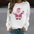 thumbnail image 5 of Aobny Shirts for Women Trendy Long Sleeve Christmas White Sweatshirt Pullover Crew Neck Pullover Santa Gym Clothes,M, 5 of 6
