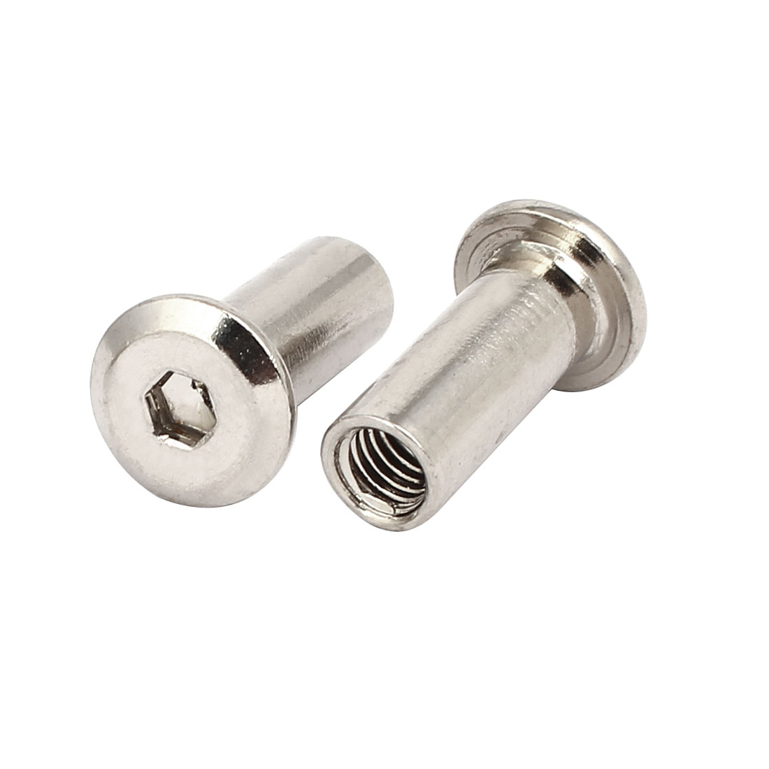 Metric Hex Socket Rivet Cap Nuts Assortment – M3 M4 M5 M6 M8 M10 – Nickel Plated Steel, Flat Head
