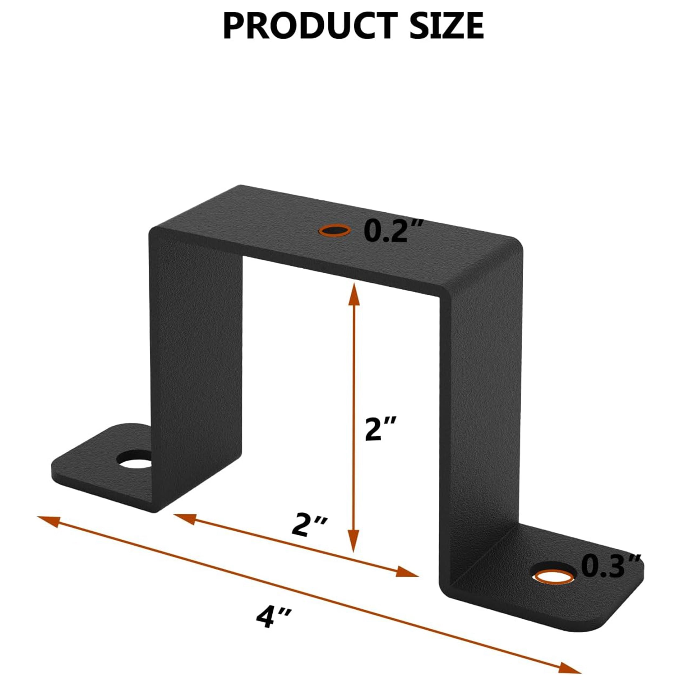 VANROUG 8Pcs Square Tube Strap Clamp, Black Deck Fence Post Tie Bracket,U-Shaped Pipe Clamp Bracket for 2x2 Square Pipe, Powder Coated Black