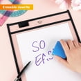 thumbnail image 4 of 20 Pack Dry Erase Pockets Sleeves with Metal Rings – 10x14 Inch Waterproof Clear Plastic Sheet Protectors | Black Ticket Holders for Teacher Classroom Supplies & Office Organization (Black), 4 of 7