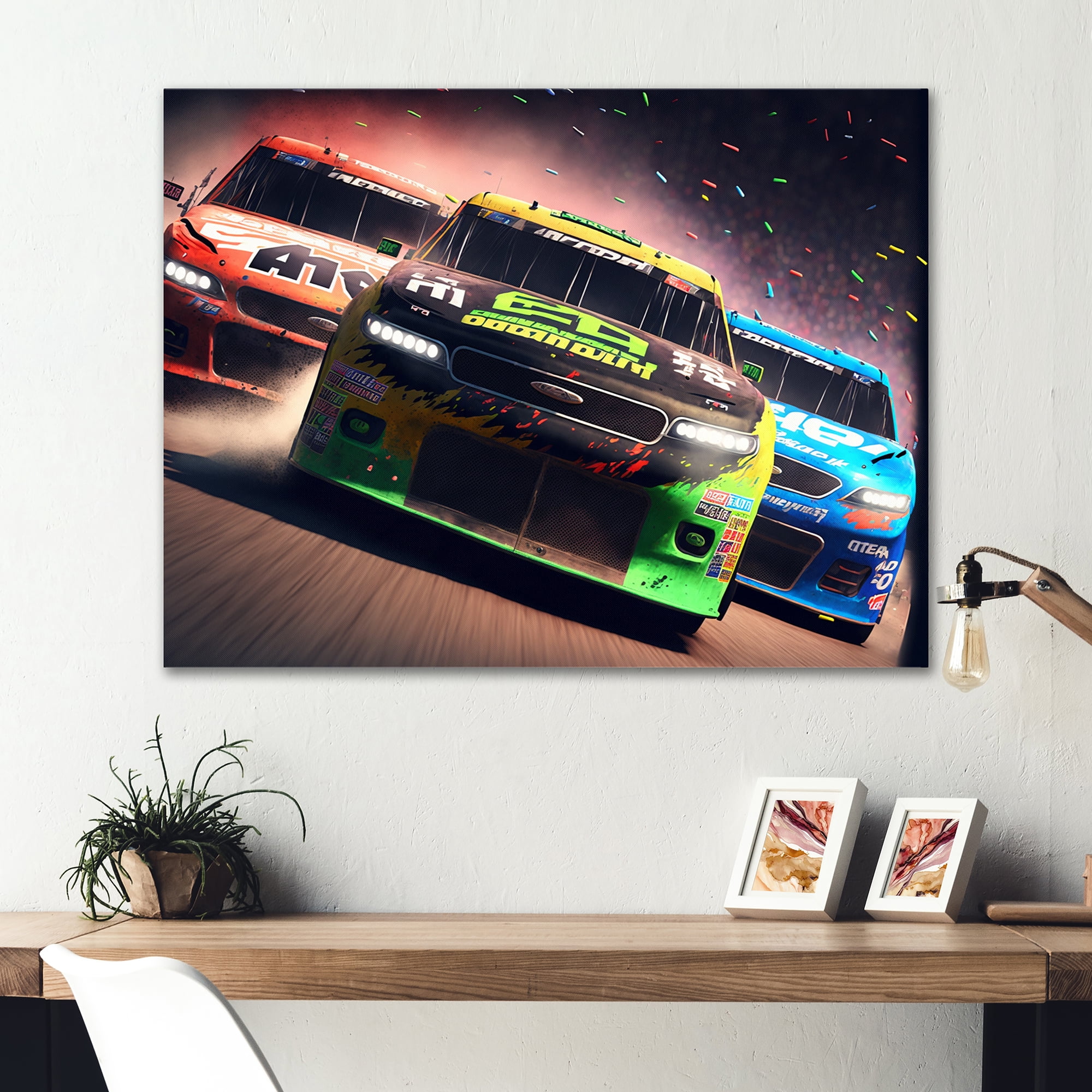 Designart American Stock Car Racing VI Canvas Wall Art