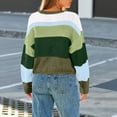 thumbnail image 5 of Women's Color Block Cropped Sweaters Winter Trendy Casual Going Out Striped Pullover Tops for Fall and Winter, Stylish and Comfortable, Perfect for Fashionable Wear,Light Green,Size M, 5 of 5