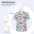 thumbnail image 5 of Fotbe Colorful Shark Baseball Jersey Shirt for Men and Women, Casual Short Sleeves Button Down T-Shirt-3X-Large, 5 of 9