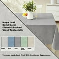 thumbnail image 2 of Newbridge Grey Napa Leaf Solid Color 60 x 102 inch Rectangle Vinyl Flannel Backed Tablecloth, 2 of 8