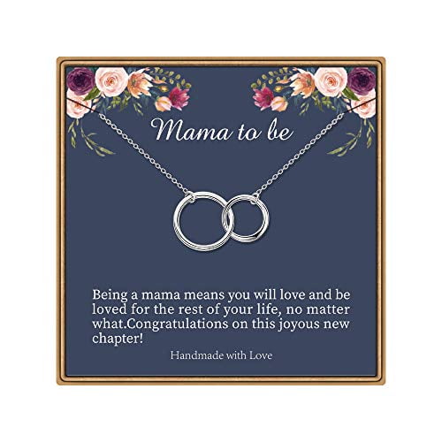 IEFLIFE Mom to Be Gifts Baby Necklace for Mom Interlocking