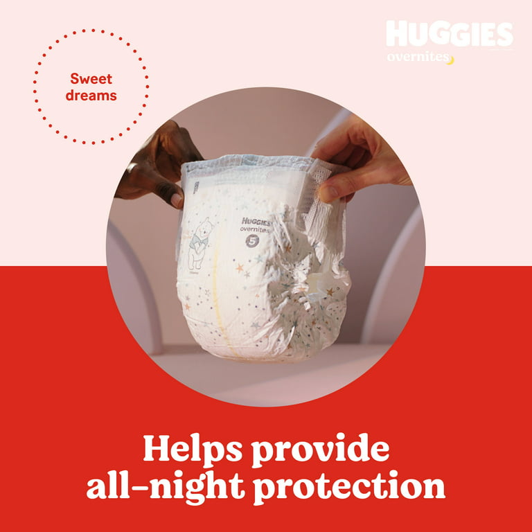 Huggies Overnites Nighttime Disposable Baby Diapers, Size 3, 4, 5