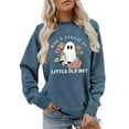 thumbnail image 2 of Who's Afraid Of Little Old Me Halloween Ghost Sweatshirts for Women Long Sleeve Crewneck Cute Ghost Graphic Pullover Tops, 2 of 5